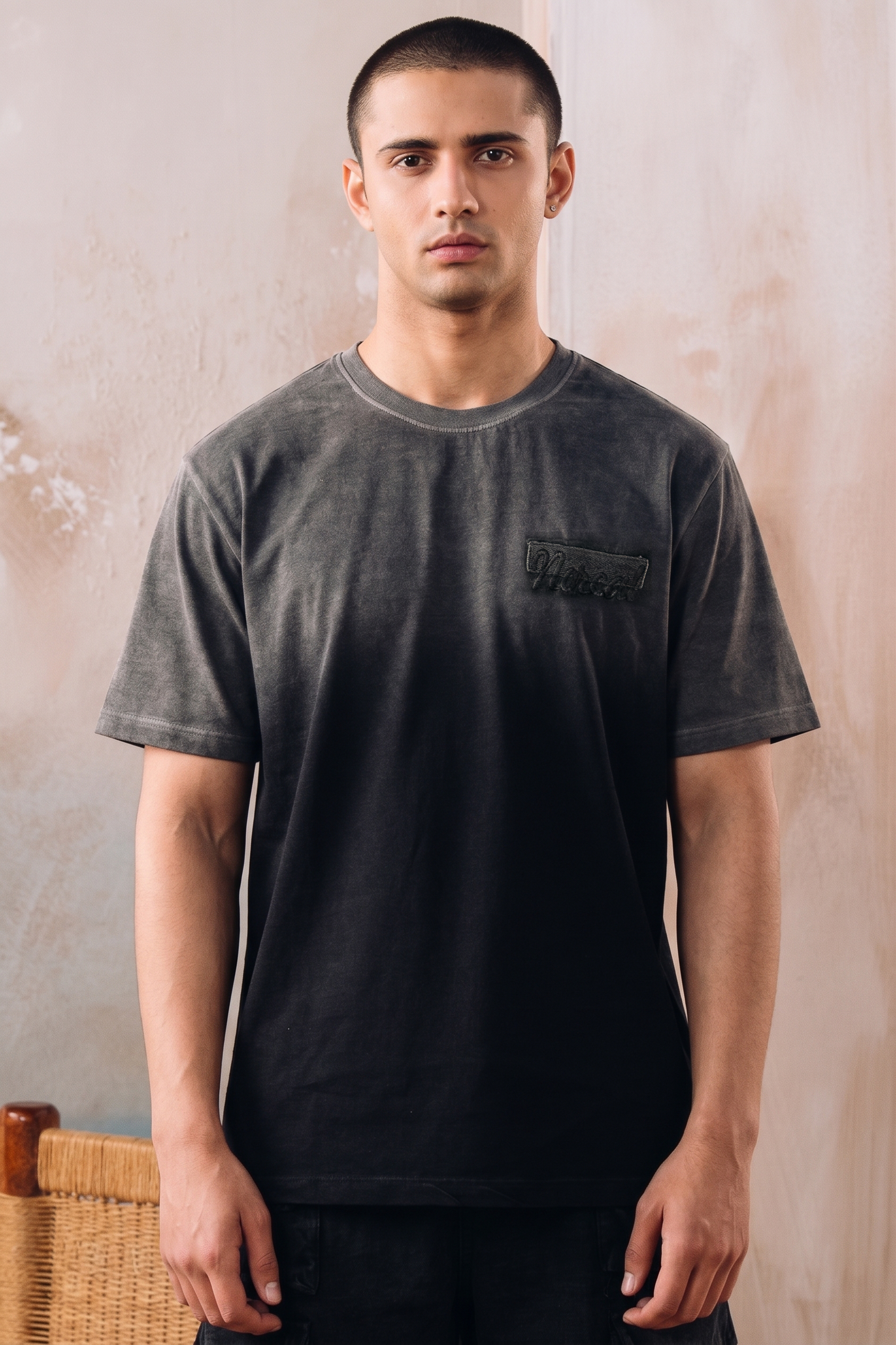Gradient Spray Wash Tee - Black